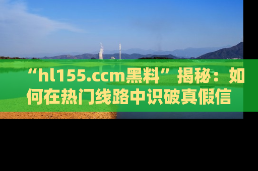 “hl155.ccm黑料”揭秘:如何在热门线路中识破真假信息