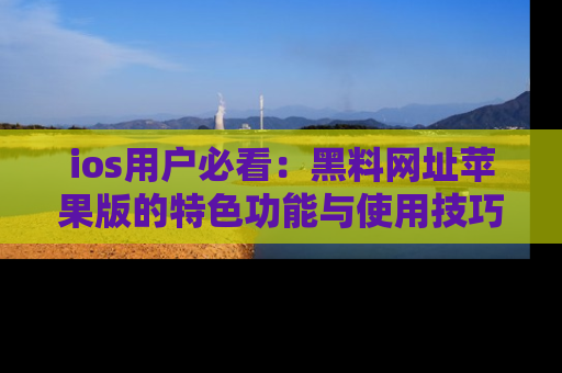 ios用户必看：黑料网址苹果版的特色功能与使用技巧详解