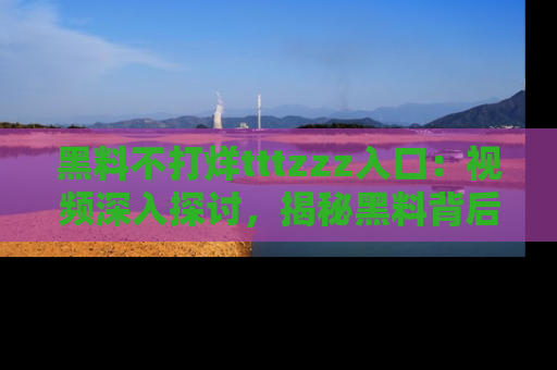 黑料不打烊tttzzz入口：视频深入探讨，揭秘黑料背后的人和事