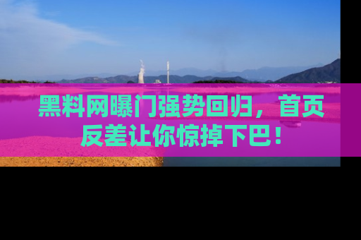 黑料网曝门强势回归，首页反差让你惊掉下巴！