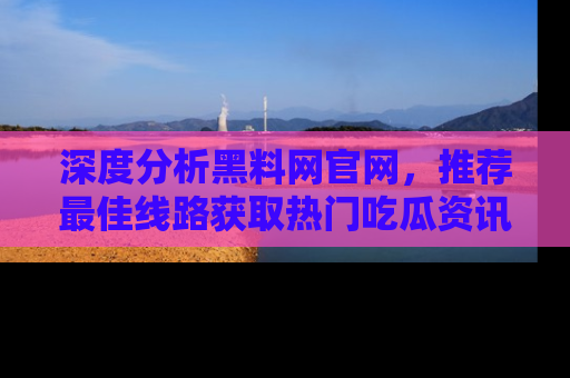 深度分析黑料网官网,推荐最佳线路获取热门吃瓜资讯