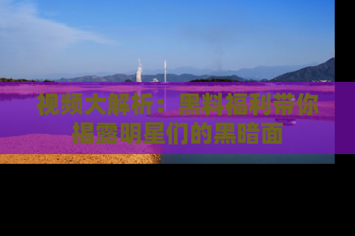 视频大解析:黑料福利带你揭露明星们的黑暗面