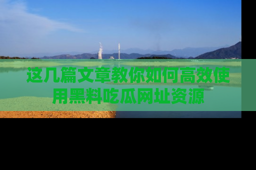 这几篇文章教你如何高效使用黑料吃瓜网址资源